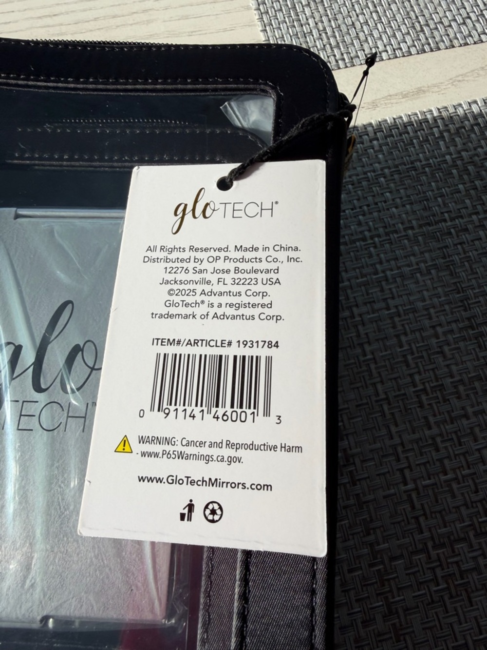 Glo Tech 3-piece cosmetic bag duo and compact mirror set NWT - Picture 3 of 9